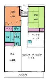 フラット大観【2階】の間取り