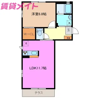キャッスル シャーメゾン【1階】の間取り