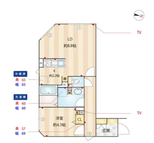ES-Grande門前仲町デュオ【2階】の間取り