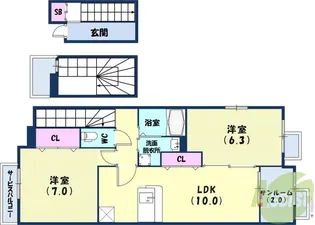 メゾン・ド・リアンXII【3階】の間取り