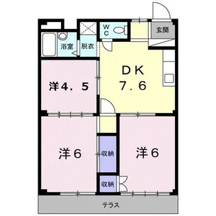 シティハイツさざらいA【1階】の間取り