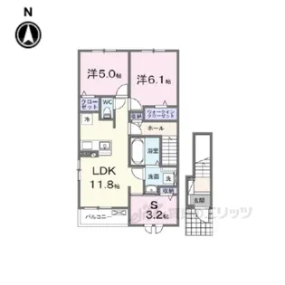 クラール倉治D【2階】の間取り