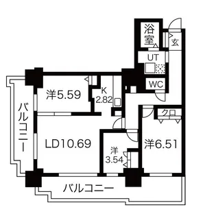 パシフィックタワー札幌【10階】の間取り