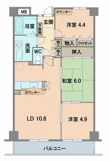 エバーグリーンコート【5階】の間取り