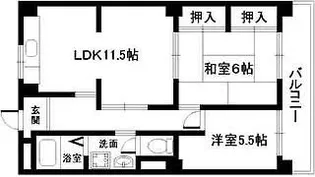 ハイツカドゼン【1階】の間取り