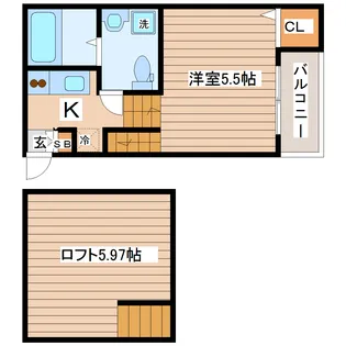 エヴァンコートII【1階】の間取り