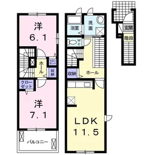 プラシードI【2階】の間取り