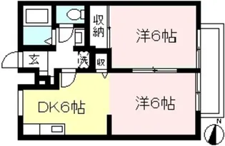 シャルマン向ヶ丘B棟【1階】の間取り