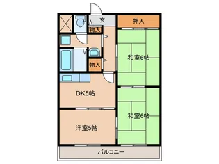 タイハイツ桜宮【6階】の間取り
