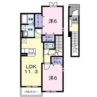 プラシ-ド【2階】の間取り