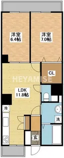 クオーレ浜町【3階】の間取り