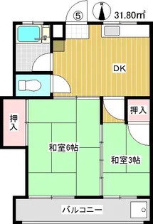 第1三鷹コーポ【2階】の間取り