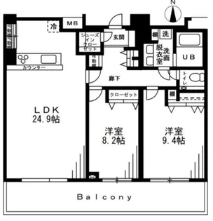 レジディア西麻布【13階】の間取り