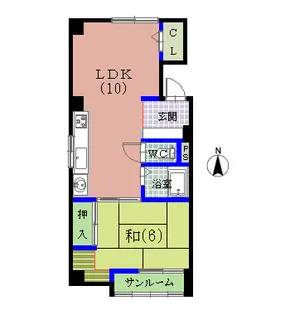 西村コーポ【5階】の間取り