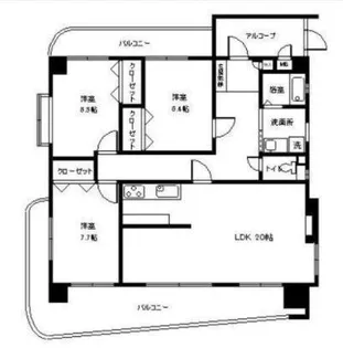 アーデントバリオ山の田【5階】の間取り