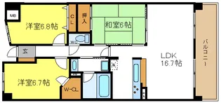 プレジール2【3階】の間取り
