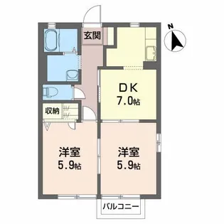 サニーハイツ西原【2階】の間取り