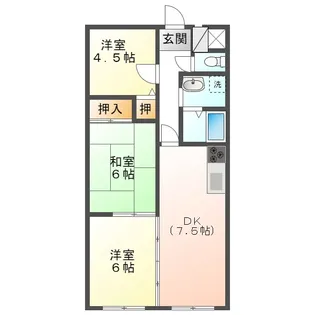 岡山県津山市大田【マンション】の間取り