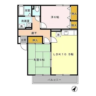 ロイヤルガーデン白岩 A棟【2階】の間取り