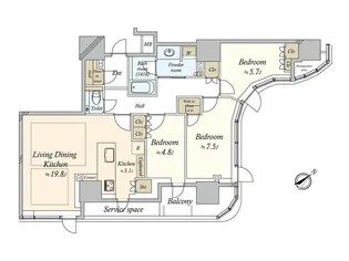 パークコート覚王山山門町【7階】の間取り