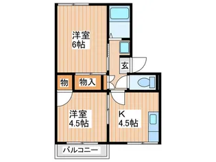 エステートユタカ【2階】の間取り