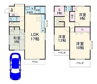 神奈川県茅ヶ崎市浜之郷【一戸建】の間取り