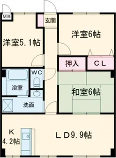 フォブールトロワやくりA【2階】の間取り