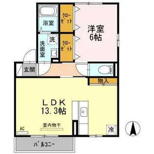 ケイファイブ今津留【2階】の間取り