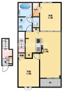 ビオルネII【2階】の間取り
