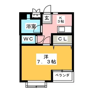 F.キュート【3階】の間取り