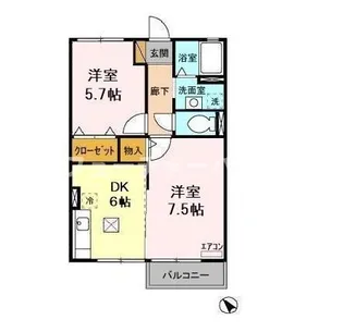 メゾンエクレール D【1階】の間取り