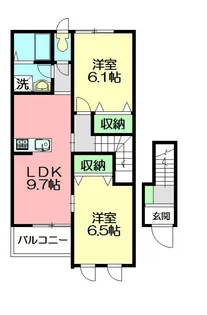 パームヒルズ カネヨシ A棟【2階】の間取り