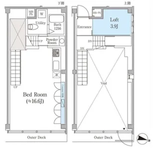南麻布スキップフラット【3階】の間取り