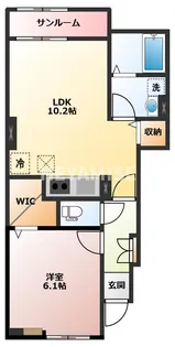 プラシードヒルX【1階】の間取り