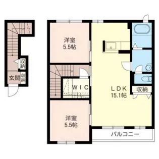 2LDKの間取り画像