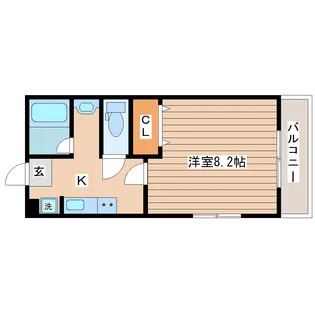 宮城県仙台市青葉区堤町3【アパート】の間取り