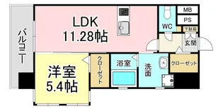 福岡県北九州市若松区小敷ひびきの1【マンション】の間取り