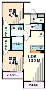 東京都国分寺市南町2【アパート】の間取り