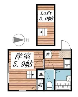神奈川県横浜市西区境之谷【アパート】の間取り