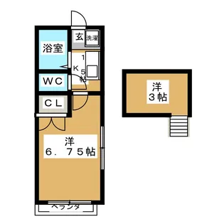 セラヴィ福室B【1階】の間取り