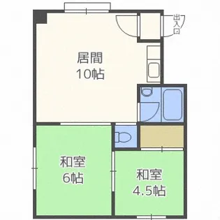 北海道札幌市西区八軒七条東2【アパート】の間取り