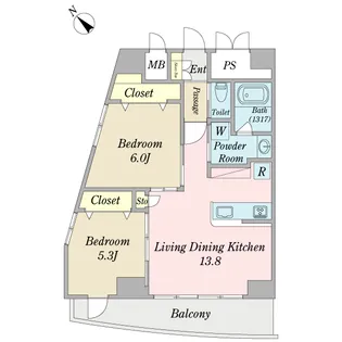 カーサ フォルテ中丸【3階】の間取り