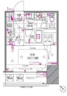 東京都港区赤坂6【マンション】の間取り