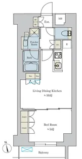 Brillia ist 池尻大橋【2階】の間取り