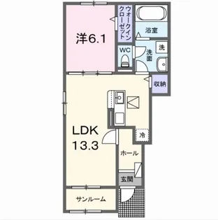 ジュネス HAYAKAWA III【1階】の間取り