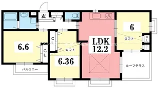京都府京都市左京区北白川西平井町【マンション】の間取り
