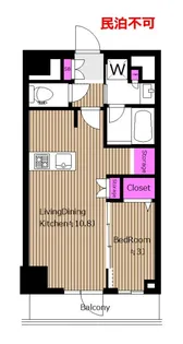 ◎ペット相談◎築2年 リヴシティ初台 1LDK FD【6階】の間取り