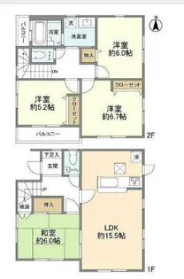 神奈川県横浜市緑区北八朔町【一戸建】の間取り