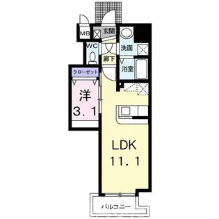 ラ メゾン ド ナチュール【7階】の間取り