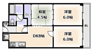 ニュー北加賀屋マンション【10階】の間取り